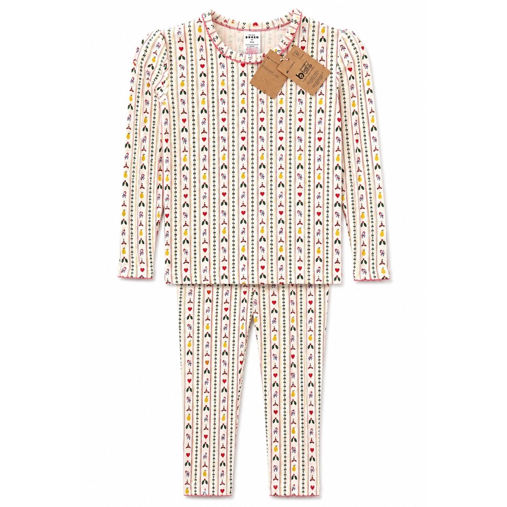 Mini‎ Boden Christmas Pajama Set Size 9Y 134cm NWT Holiday Print Pajamas
